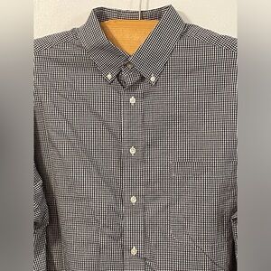 Men’s button down shirt black‎ and white 2xlt